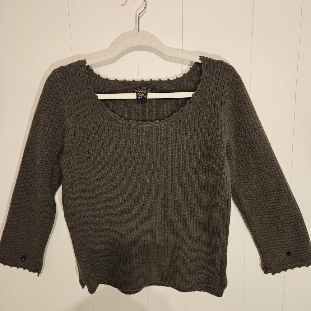 Abercrombie & Fitch Dark Army Green Crew Neck Sweater
